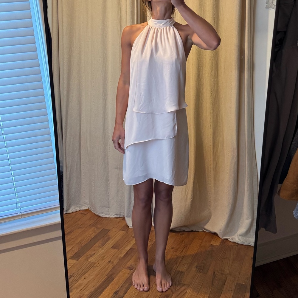 Laundry By Shelli Segal Cream high neck dress